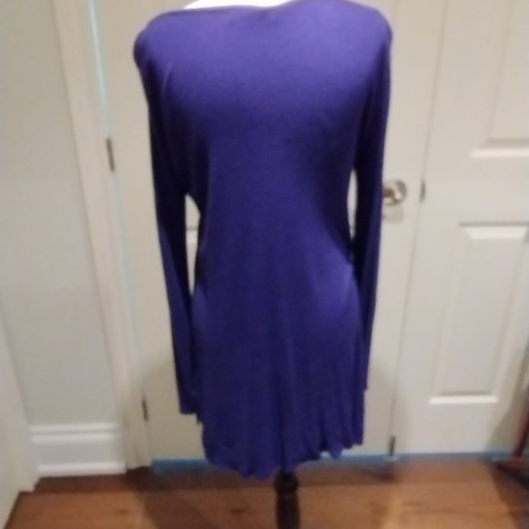 LONG Purple Tunic with Beading on Front Never Worn - Picture 2 of 5